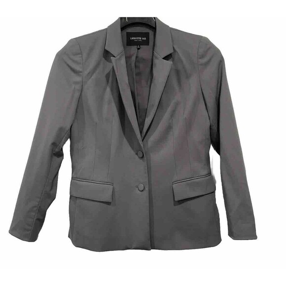 Lafayette‎ 148 Women's Gray Career Blazer Lined Suit Jacket Grey Size 6 *Read* - Picture 1 of 8